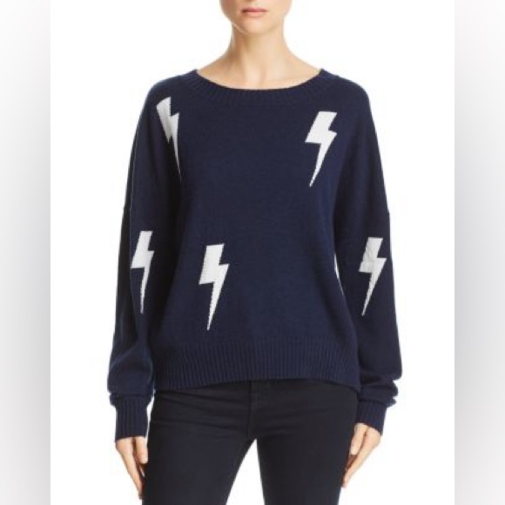 Rails Presley Navy White Lighting Sweater Cashmere Wool Blend